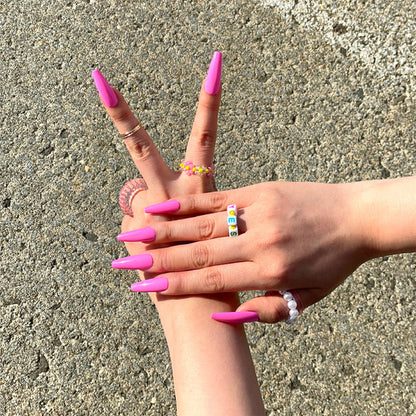 #Gc02 Gold Finger Solid Color Nails 24 Pcs