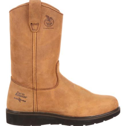 Georgia Men's 11" Farm and Ranch Wellington Pull On Wedge Sole Boot