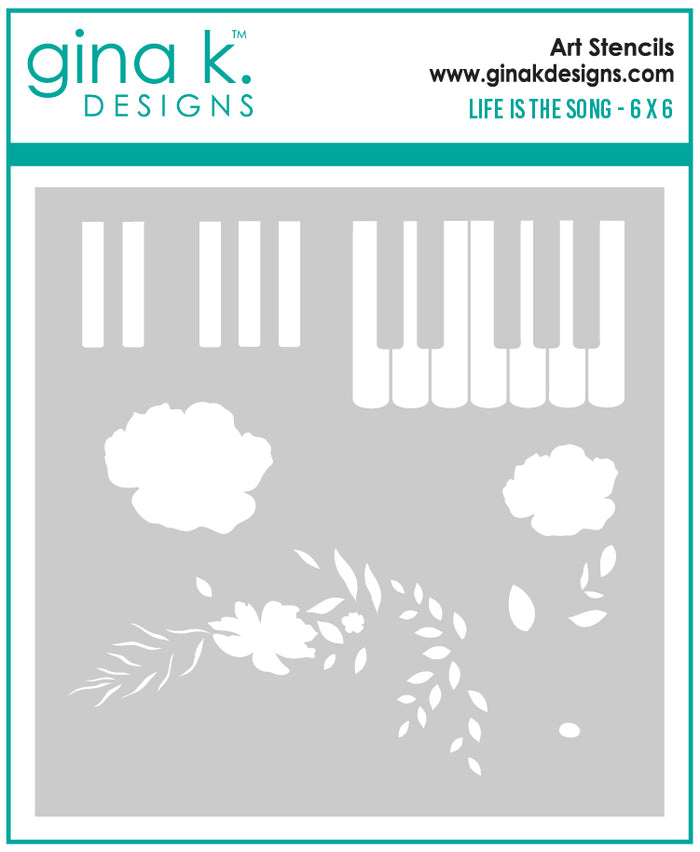 Gina K. Designs - BUNDLE - Stamp, Stencil & Dies - Life Is The Song. Set by Lisa Hetrick. . Available at Embellish Away located in Bowmanville Ontario Canada.