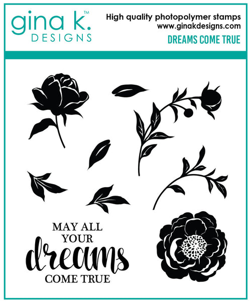 Gina K. Designs - Stamp - Dreams Come True 4" X 4". Available at Embellish Away located in Bowmanville Ontario Canada.