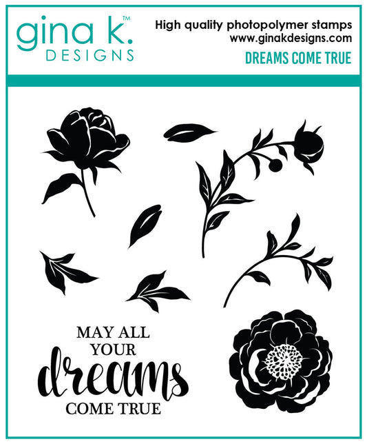Gina K. Designs - Stamp - Dreams Come True 4" X 4". Available at Embellish Away located in Bowmanville Ontario Canada.