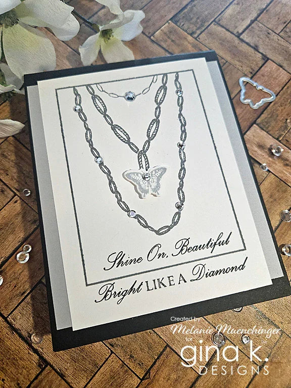 Gina K. Designs - Stamp &amp; Die Set - Celebrate in Style. Set by Melanie Munchinger. Available at Embellish Away located in Bowmanville Ontario Canada. Example by Melanie Muenchinger.