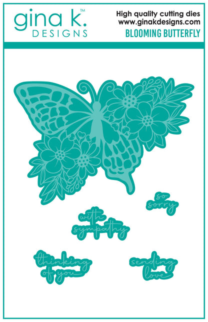 Gina K. Designs - Stamp & Dies - Blooming Butterfly. Available at Embellish Away located in Bowmanville Ontario Canada.