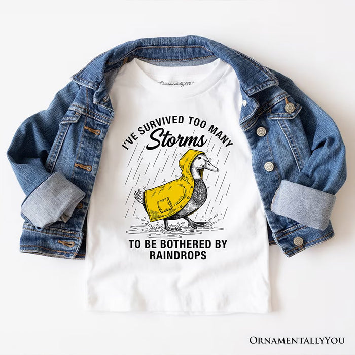 Goose Motivational T-Shirt, Survived Too Many Storms Funny Quote Tee T-Shirts OrnamentallyYou White XS