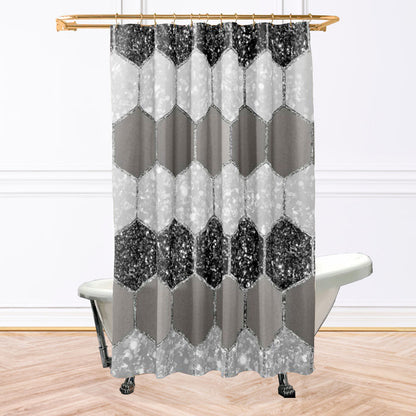Gray Hex Shower Curtain