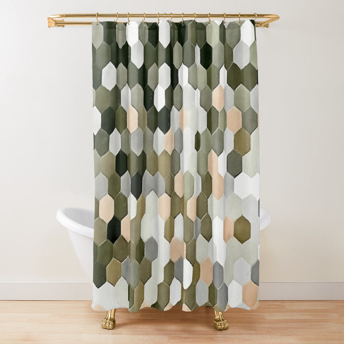Green Gold Shower Curtain