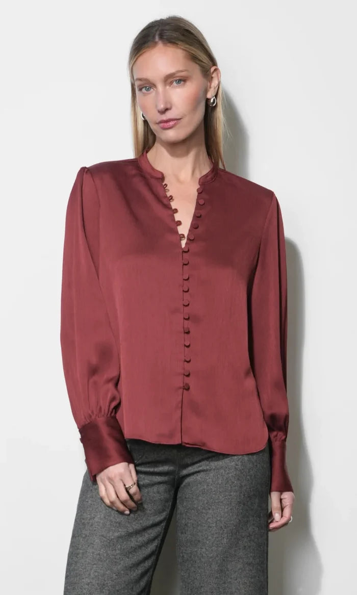 Greylin Josette Button Blouse in Rust