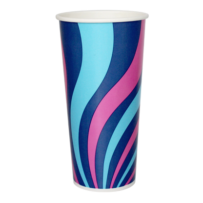 Dispo Cold Cups 22oz / No Lids / 1000 Cups Groovy Paper Cold Drink Cups