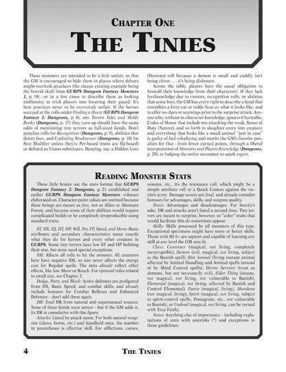 GURPS Dungeon Fantasy Monsters 6: Tiny Terrors