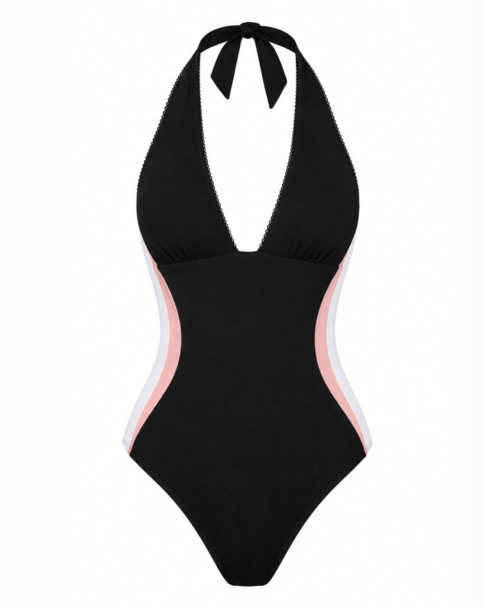 Outline image of Halter Plungey - Contour Black/Rose/White