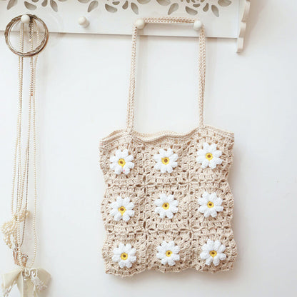 Hand-hooked Flower Casual Bag Single Shoulder Beach Bag