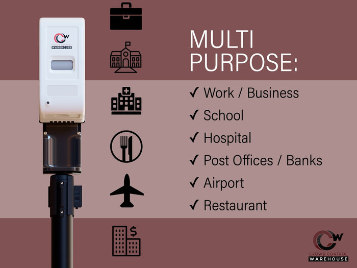 Hand Sanitizer Dispenser for Stanchions - Crowd Control Warehouse