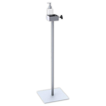 BLACK HAND SANITIZER PUMP STAND / TELESCOPIC 26" - 50" / 12" SQUARE BASE
