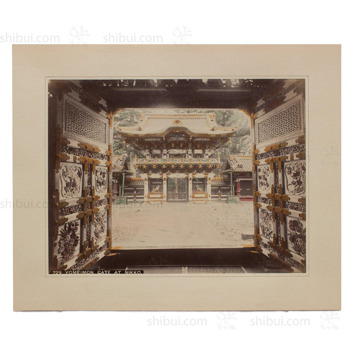 Hand Tinted Albumen of Yomeimon Gate | Antique Japanese Photograph
