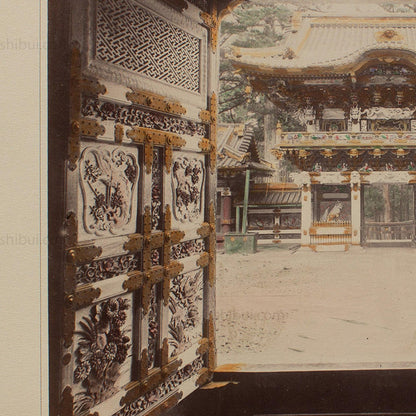 Hand Tinted Albumen of Yomeimon Gate | Antique Japanese Photograph