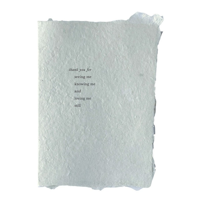 Handmade Paper Card - Seeing, Knowing, Loving