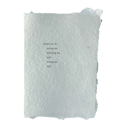 Handmade Paper Card - Seeing, Knowing, Loving