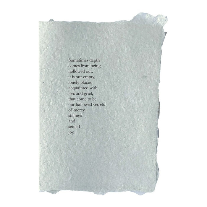 Handmade Paper Card - Settled Joy