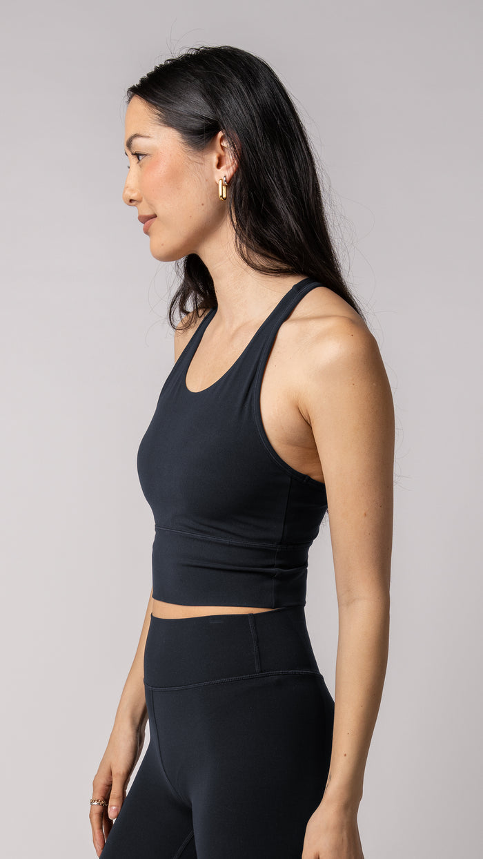 Harmony Long Line Bra in Carbon Black - view 3