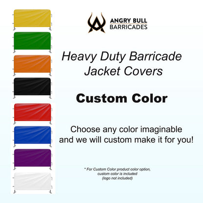 Heavy Duty Barricade Jacket Covers - Angry Bull Barricades - Crowd Control Warehouse