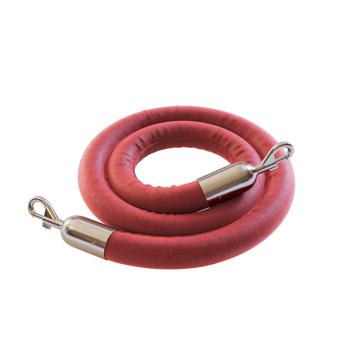 6 FT. / RED / POLISHED STAINLESS STEEL