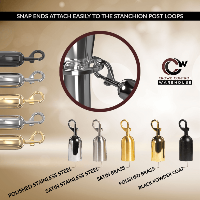 Heavy - Duty Naugahyde Hanging Ropes for Stanchion Posts - Montour Line - Crowd Control Warehouse