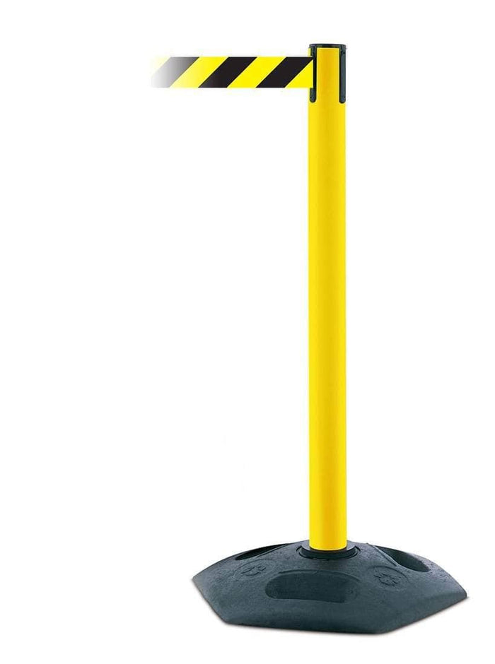 Heavy Duty Retractable Belt Utility Stanchion, 7.5 Ft. Belt - Tensabarrier 886 - Crowd Control Warehouse