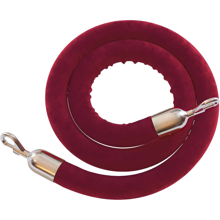 2 FT / MAROON ROPE / POLISHED STAINLESS STEEL SNAP ENDS