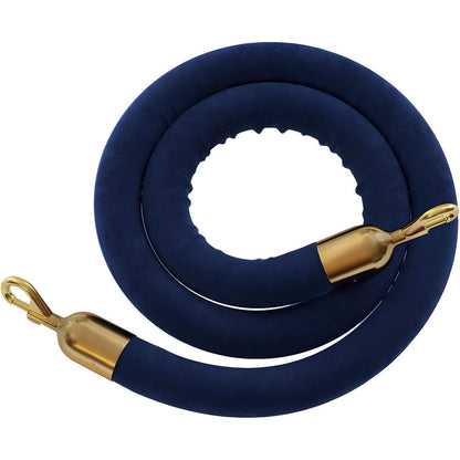 6 FT / DARK BLUE ROPE / SATIN BRASS SNAP ENDS