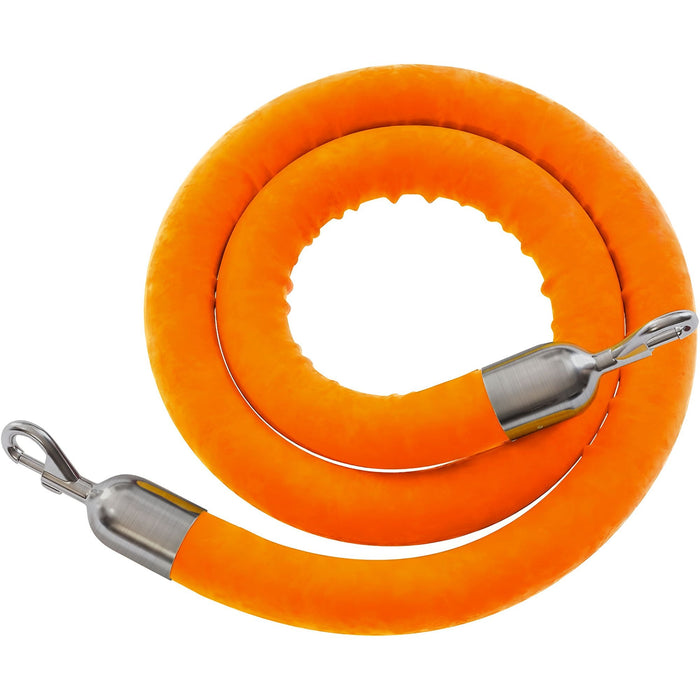 6 FT / ORANGE ROPE / SATIN STAINLESS STEEL SNAP ENDS