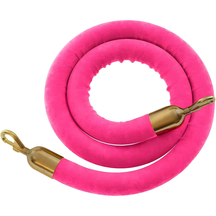 6 FT / PINK ROPE / SATIN BRASS SNAP ENDS