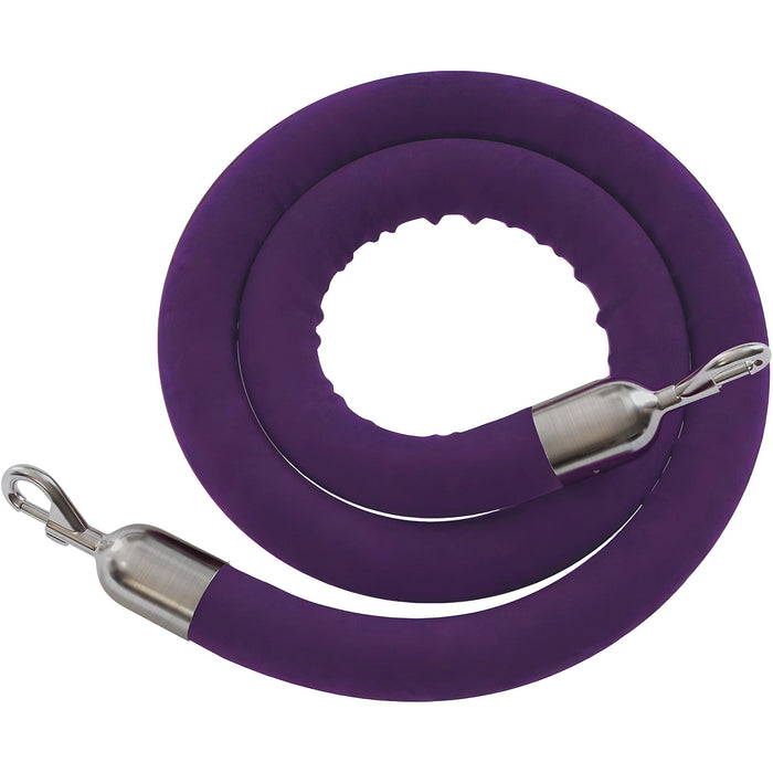6 FT / PURPLE ROPE / SATIN STAINLESS STEEL SNAP ENDS