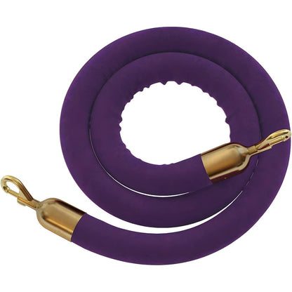 6 FT / PURPLE ROPE / SATIN BRASS SNAP ENDS