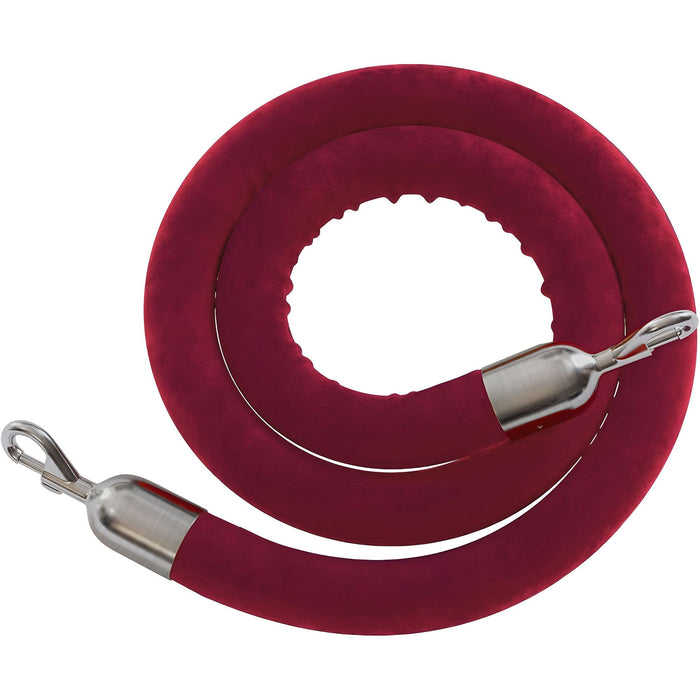 6 FT / MAROON ROPE / SATIN STAINLESS STEEL SNAP ENDS