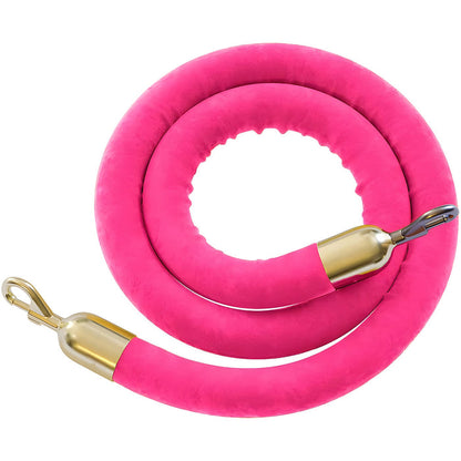 2 FT / PINK ROPE / POLISHED BRASS SNAP ENDS
