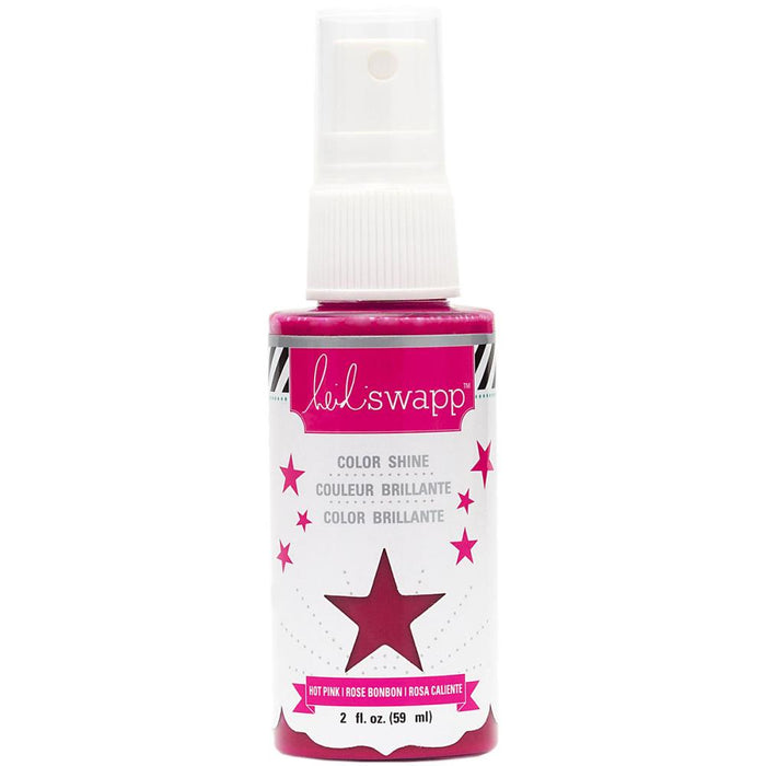 HEIDI SWAPP-Color Shine Spritz. These sprays combine a vibrant splash of color with a luminous glow. You can quickly add color to paper, chipboard, wood, fabric, and trims (not included). Available in a variety of colors (each sold separately). Spritz is acid free, non-toxic, and water based. Imported.﻿ Available at Embellish Away located in Bowmanville Ontario Canada. Hot Pink