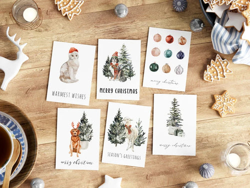 Holiday Folding Card Animal Set, 24 pack