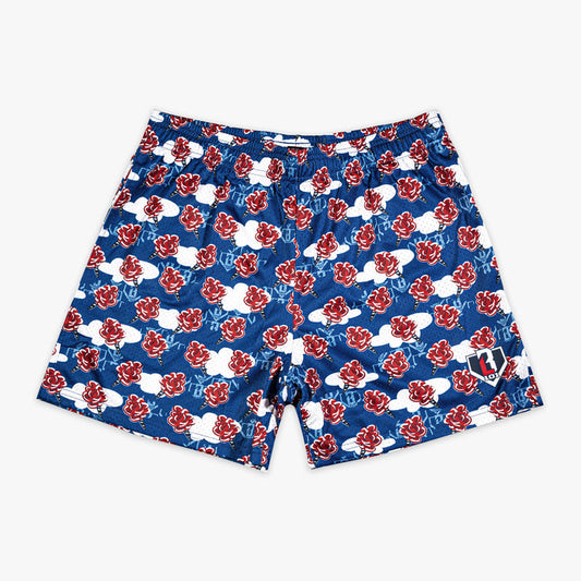 Red, white & blue Home Run Sugar USA shorts — front view