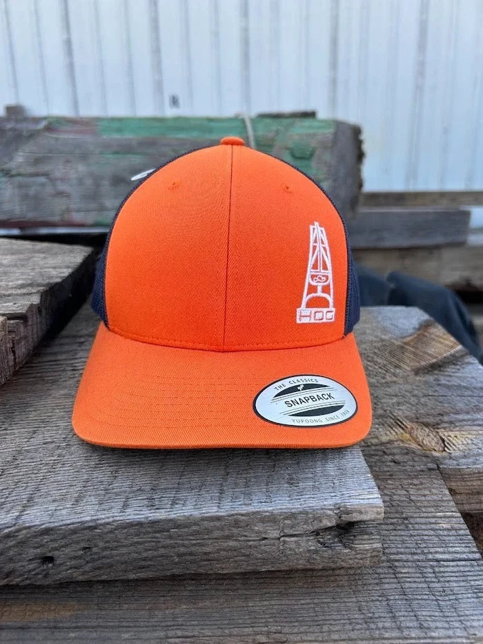 Hooey Hog Design Snapback Cap in Orange and Navy Blue