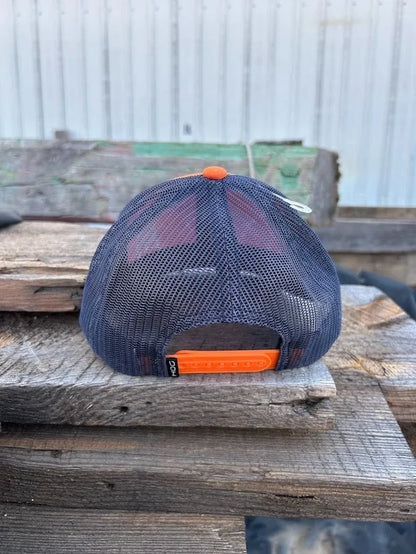 Hooey Hog Design Snapback Cap in Orange and Navy Blue
