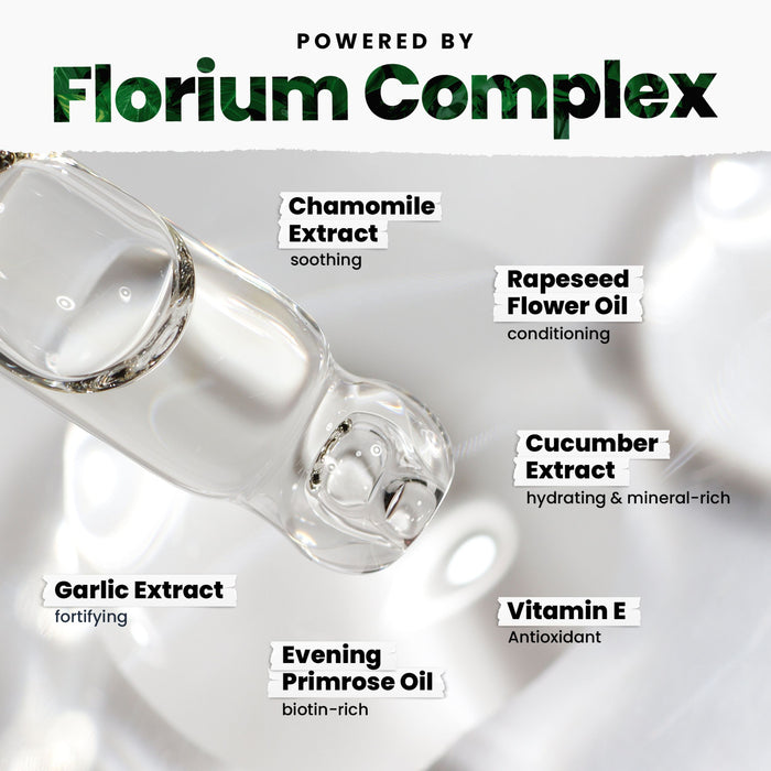 A pipette with liquid is set against a blurred, serene blue backdrop reminiscent of the Pacific Ocean, highlighting Hot Spring by LONDONTOWN. It features ingredients like chamomile extract, rapeseed flower oil, cucumber extract, garlic extract, evening primrose oil, and vitamin E.