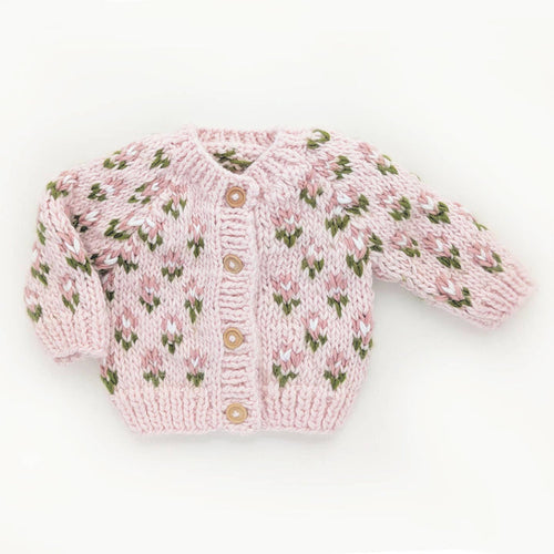 Huggalugs Cardigan in Blush Bitty Blooms