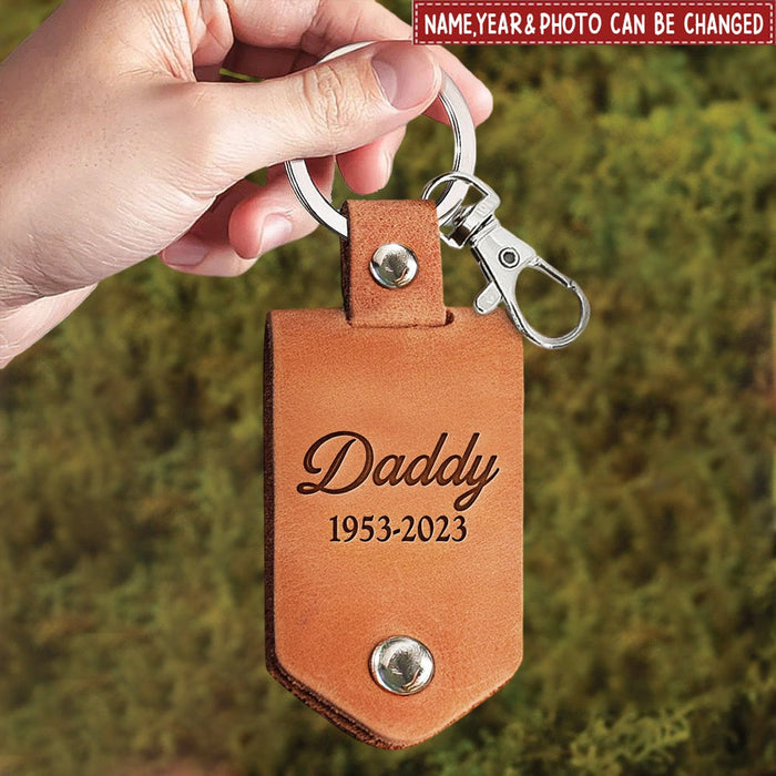 I Will Carry You With Me - Personalized Leather Photo Keychain