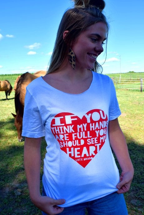 If you think my hands are full you Should see my heart boatneck tee