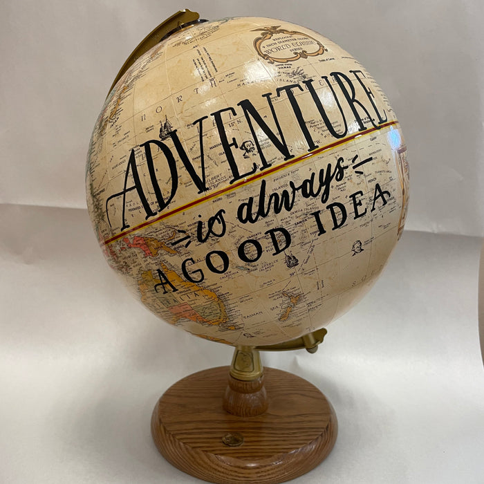 Globe - Large "Adventure Is Always a Good Idea"