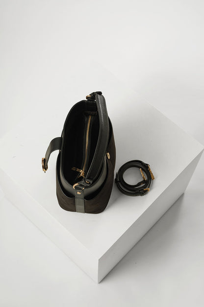 Indra Black Bucket Crossbody