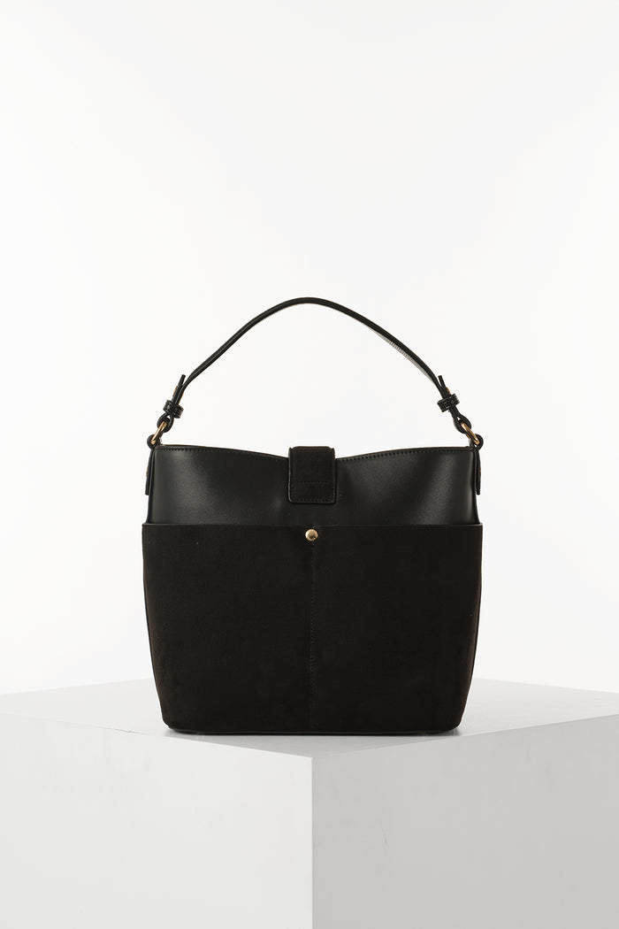 Indra Black Bucket Crossbody