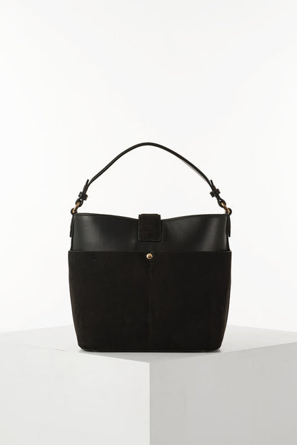 Indra Black Bucket Crossbody