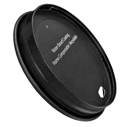 Dispo Sip Thru Paper Lids Black Paper Lids 8-16oz / 500 Lids Ingeo Ultimate Compostable Paper Lids