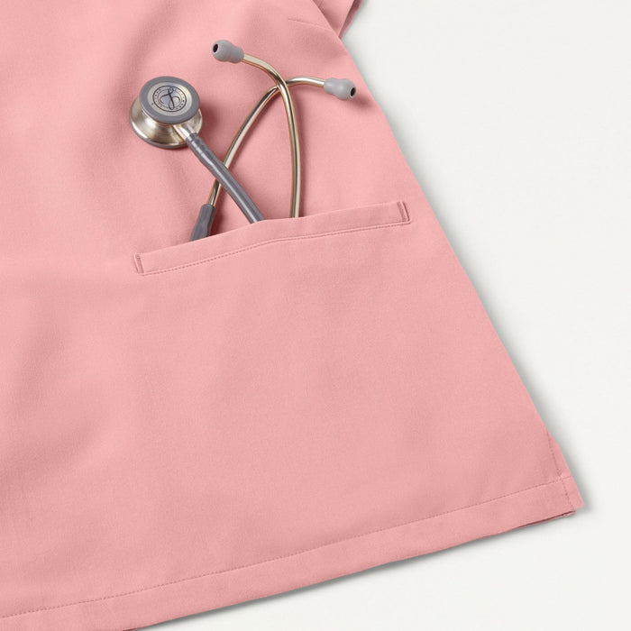 JAANUU Notched V - Neck Scrub Top Mauve - Get Scrubbed